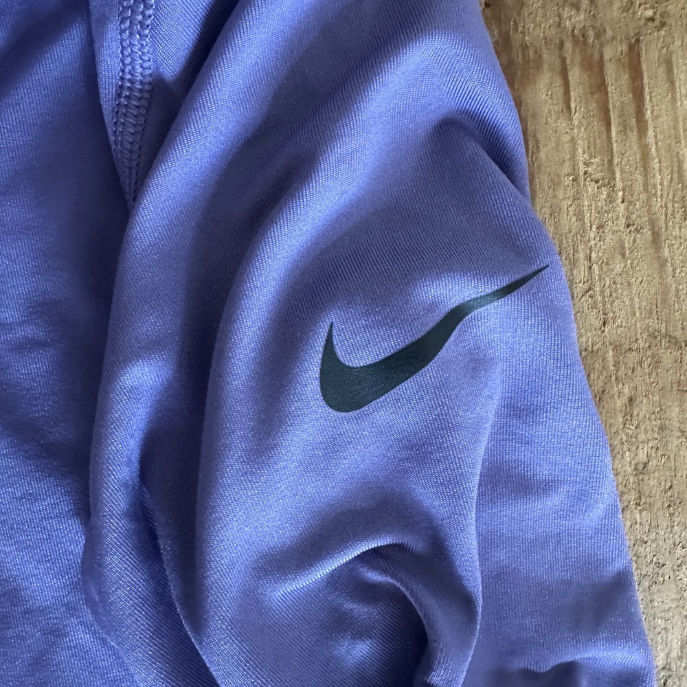 Nike Pro Dri-FIT Womens Purple Half Zip Pullover Training Top Thumbholes Size M - Picture 4 of 5